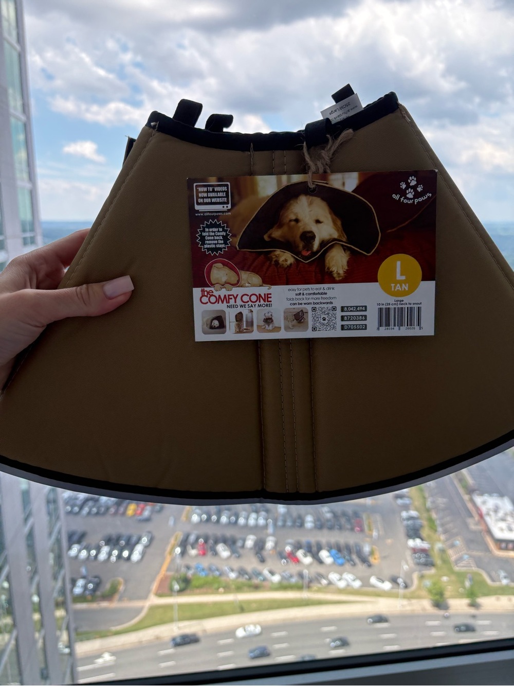 Comfy Cone Pet Recovery Collar - Tan (Large)